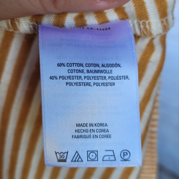 Anthropologie Maeve Mustard Striped Cowl Neck Sweater Sz M - Picture 5 of 6